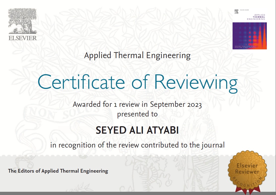 Reviewer of journal of International Hydrogen Energy